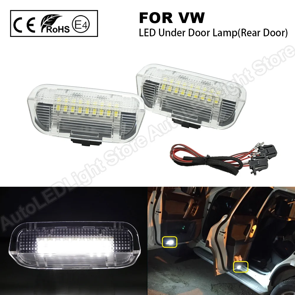 2 шт. белый светодиодный светильник под дверь (задняя дверь) для VW GOLF5/6 plus Jetta Passat