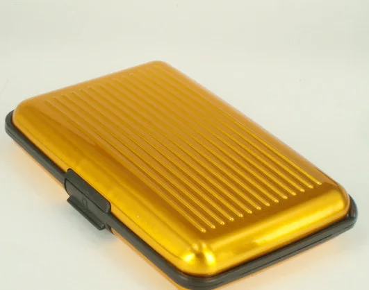 GOLD Anti Rfid Wallet Blocking Reader Lock Bank Card Holder Id Bank Card Case Protection Metal Credit NFC Holder Aluminium - Цвет: GOLD