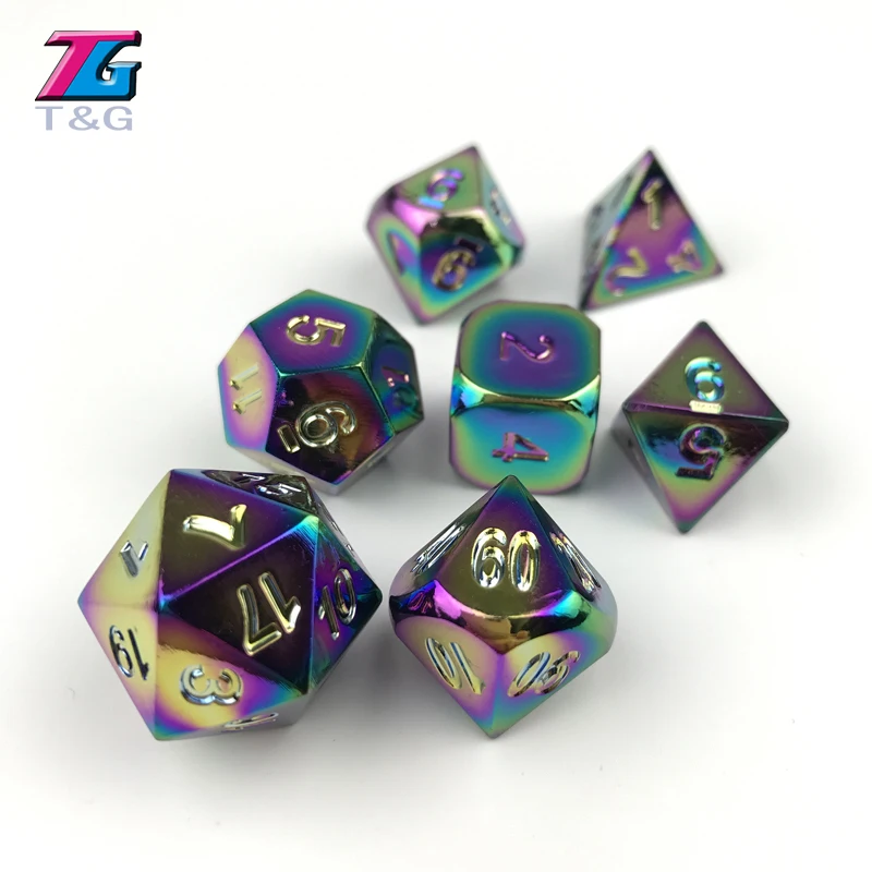 Горячие ослепительные новые творческие блестящие Dados металлические кости с
