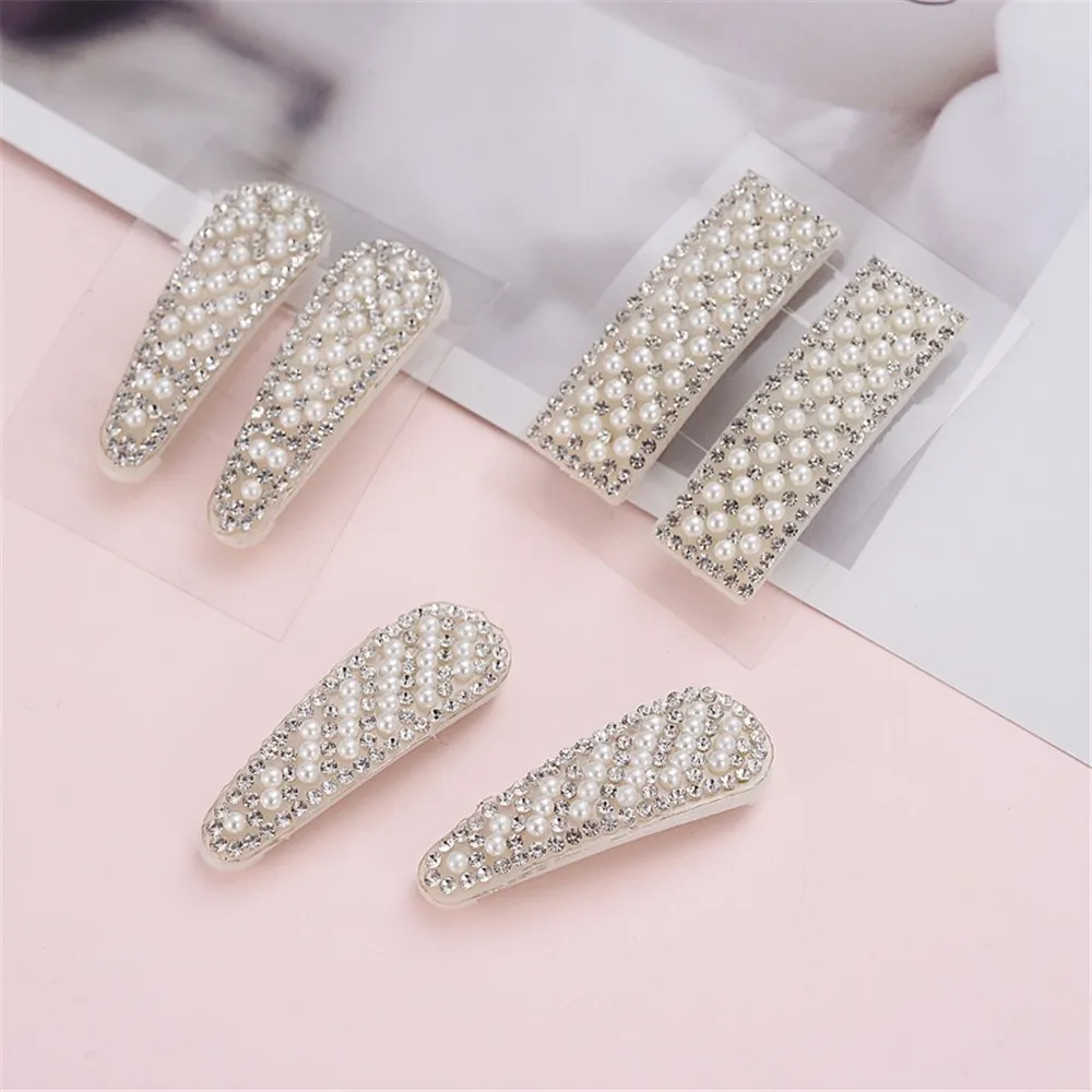 Модный корейский Блестящий Жемчуг Стразы заколки для волос в форме капли