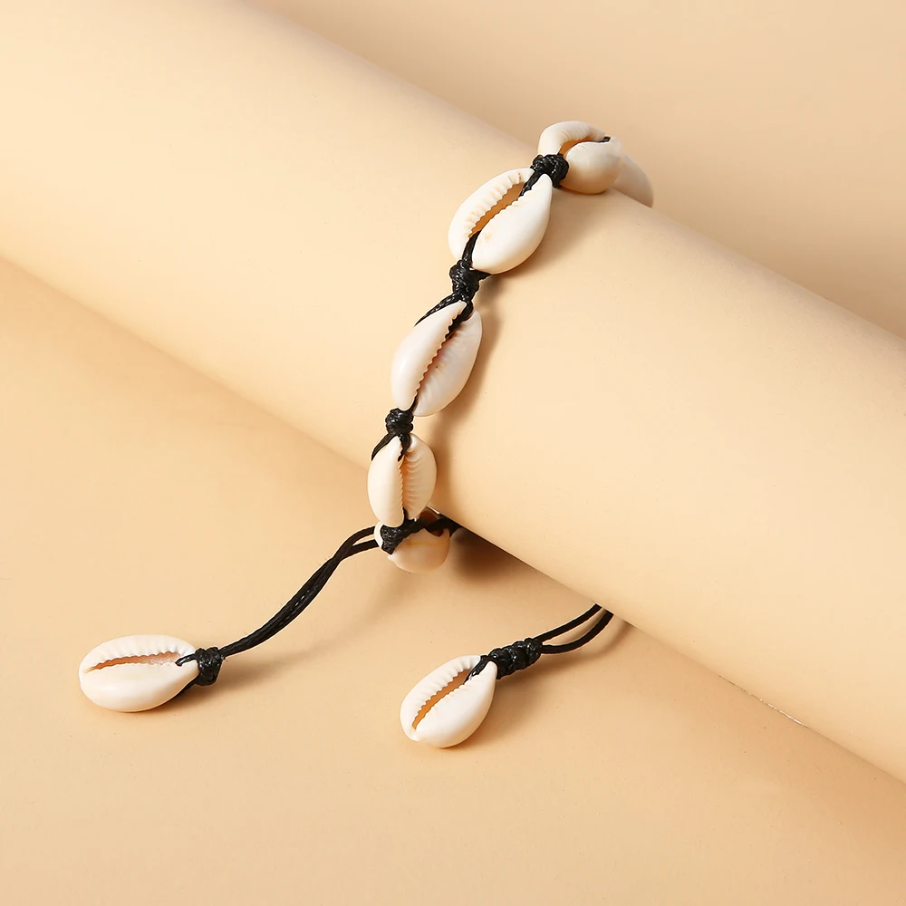 Плетеный браслет на ногу пляжный водонепроницаемый регулируемый дружбы модный