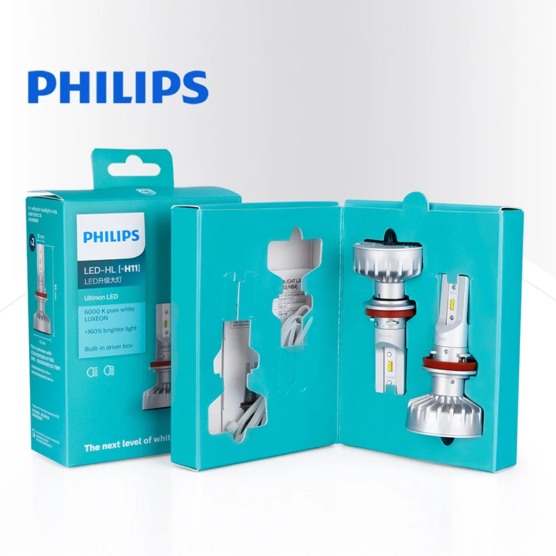 2 шт. H8 H9 H11 светодиодные фары H1 Philips X treme 6000K H16 Автомобильные противотуманные лампы