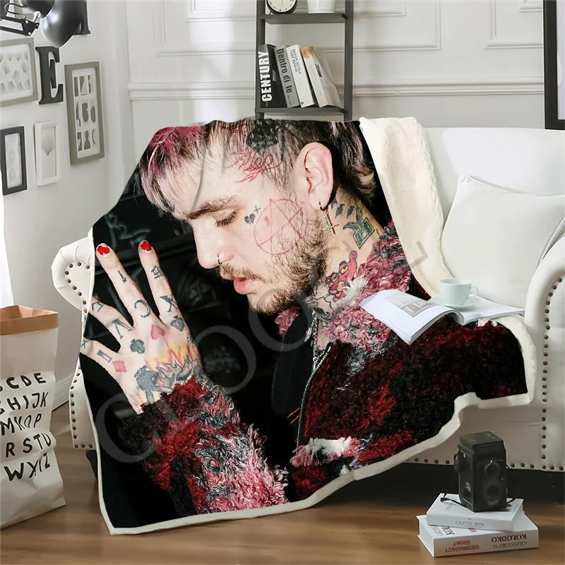 Одеяла с персонажами хип хоп рэпер Lil Peep 3D печатное одеяло диван путешествия