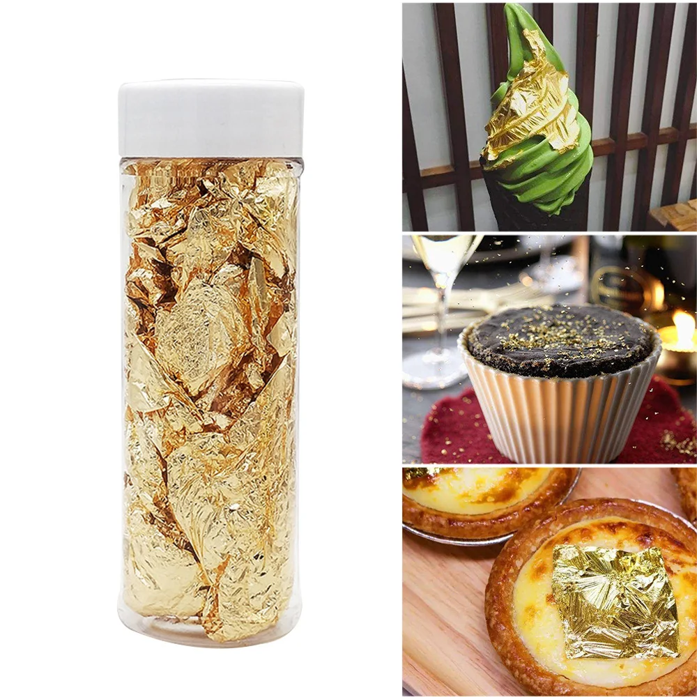 DIY 24K золотой лист фольга для приготовления напитков еда десерт искусство декор