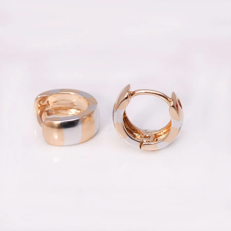 MxGxFam гладкие серьги-кольца для женщин без камня классический стиль смешанные 18 k