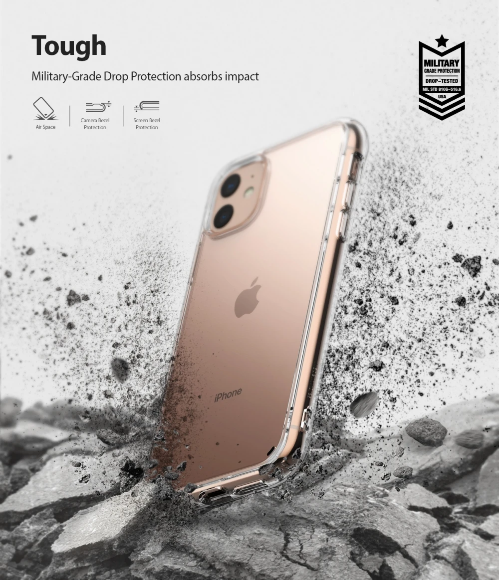 Ringke чехол Fusion для iPhone 11, прозрачный чехол из поликарбоната и мягкий чехол из ТПУ в стиле милитари, чехол для iPhone