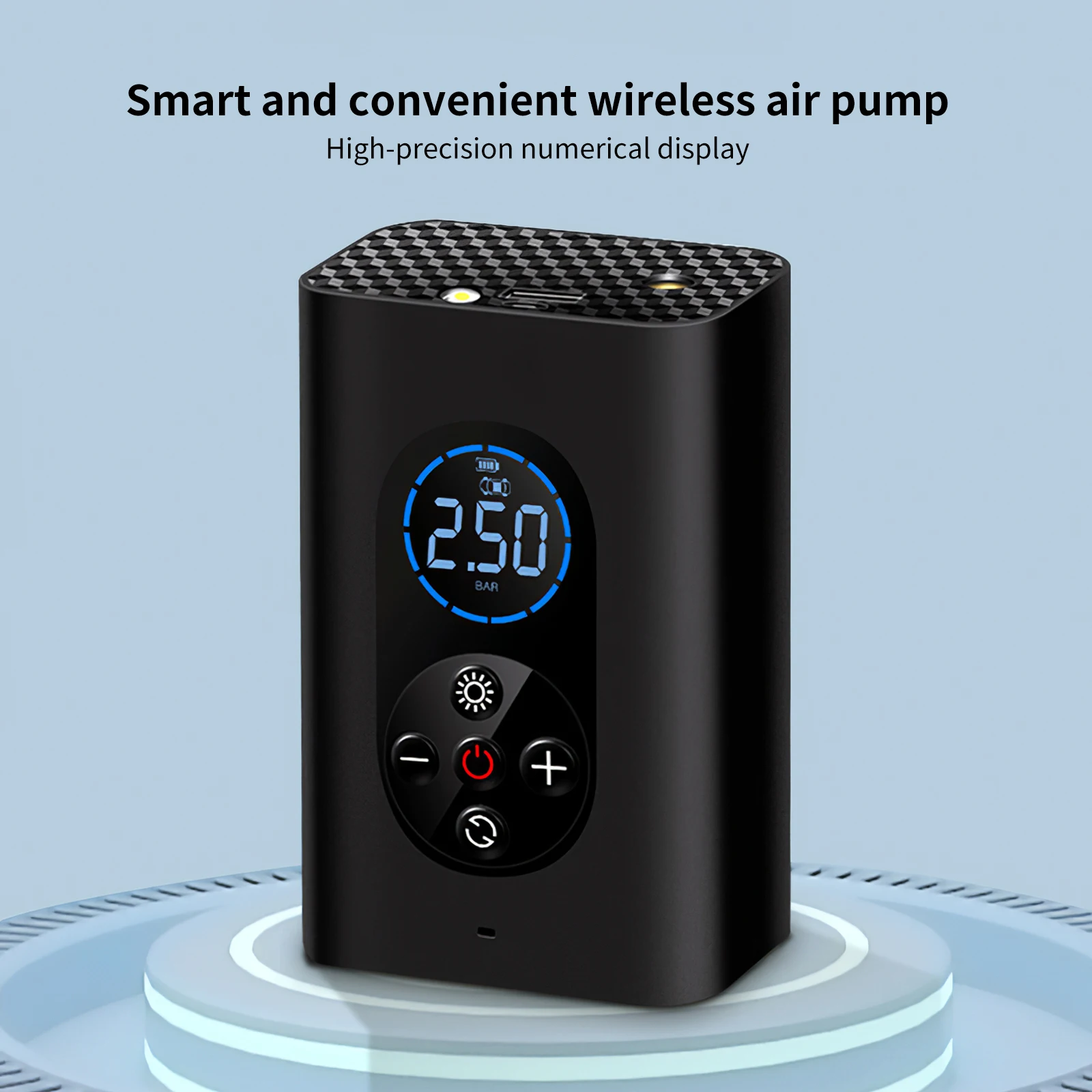 

Portable Car Air Pump Wireless Rechargeable Inflator Tire Pump Cordless Smart Digital Tire Pressure Detection For Car Motorcycle