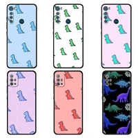 Coques for Motorola Moto One Fusion Plus G30 Power G9Play Soft Phone Case Antifall E6s Hyper Stylus Capa Cute Blue Dinosaur