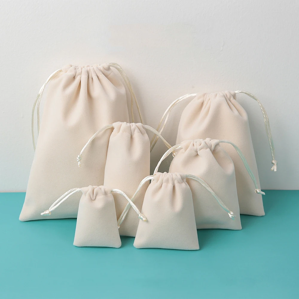 

20Pcs/Lot Jewelry Velvet Drawstring Bag Gift Packaging Pouches Wedding Party Decoration Eyelashes Makeup Cotton Storage Bags