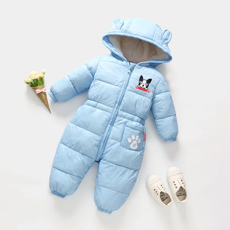 

Autumn Winter Newborn Baby Clothes Warm Girls Boys Jumpsuit Hooded Unisex Baby Snowsuit Thick Warm Newborn Baby Winter Overalls