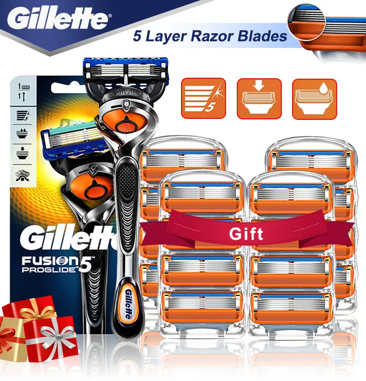 

Gillette Fusion 5 Proglide Safety Razor Straight Shaver For Men Shaving Machine With Blades Shave Cassettes For Beard Shaving