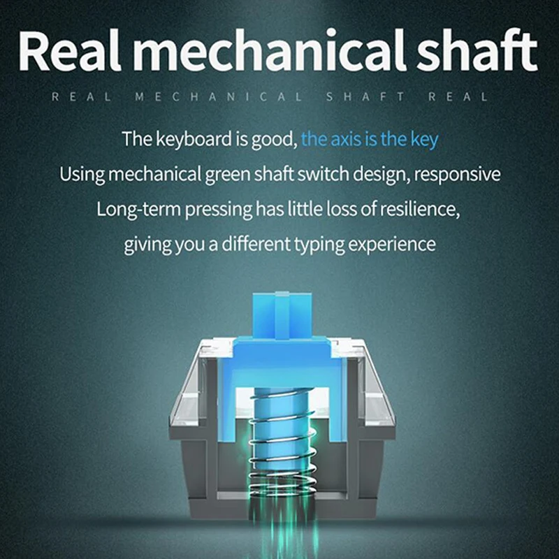 Механическая клавиатура с вращающейся макро подсветкой винтажный синий красный