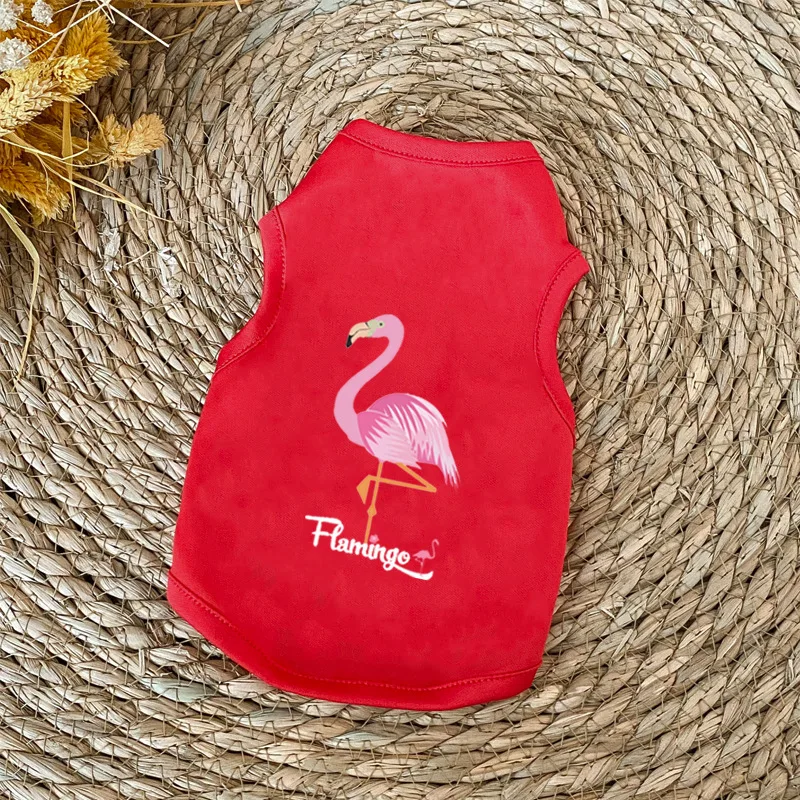 

Summer Pet Clothes for Dogs Vest Flamingo Pattern Teacup Puppy Clothes Fashion Cute Japanese Xs Dog Clothes for Pugs Cat Vest