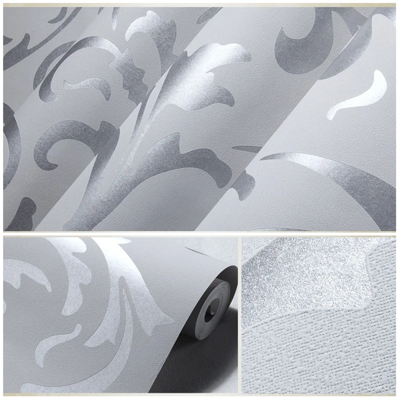 

3 Colors 3D Victorian Damask Embossed Wallpaper Roll For Home Living Room Bedroom Decor Wall Coverings Floral Luxury Wall Paper