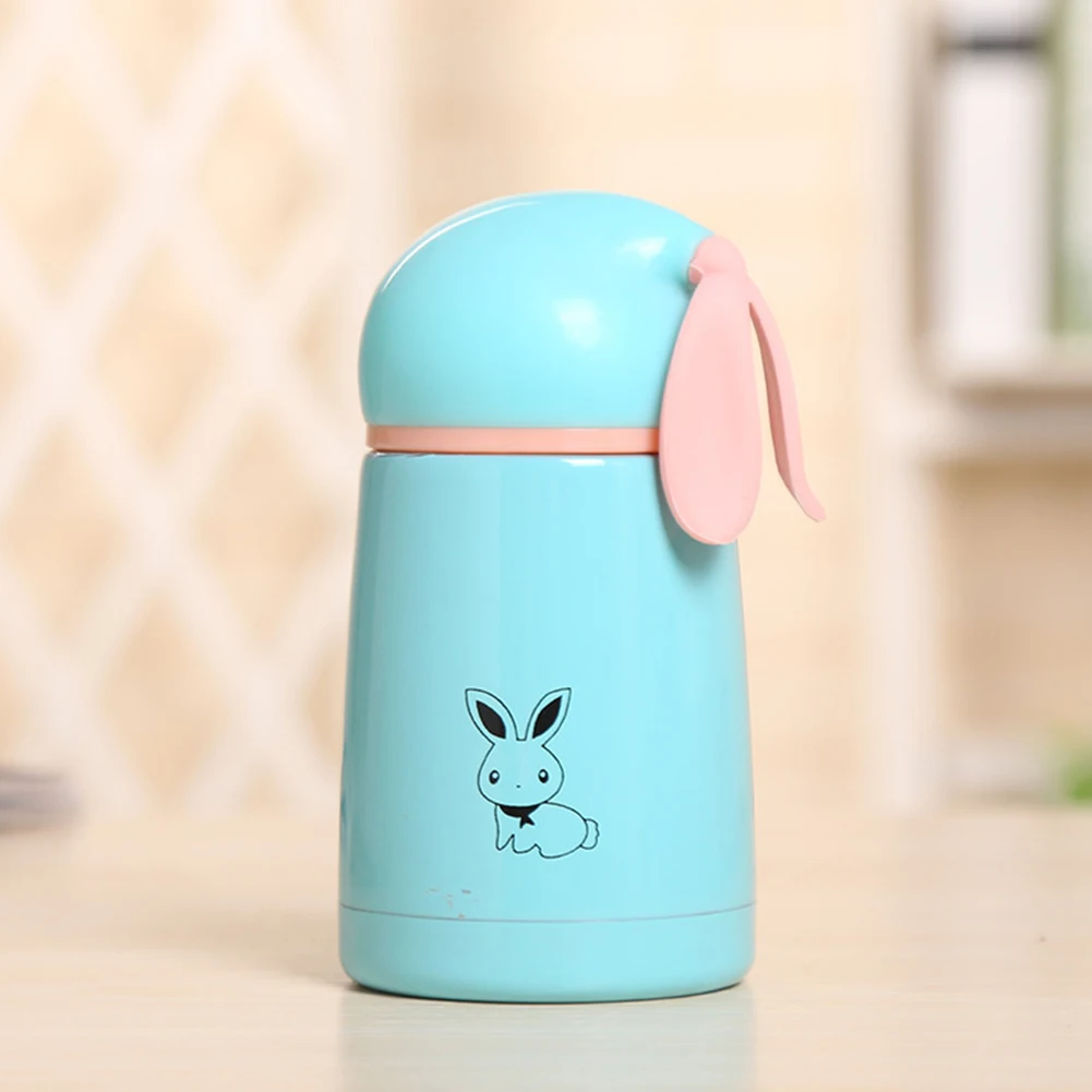 Портативная 300 мл Вакуумная бутылка для детей с принтом кролика из нержавеющей стали Вакуумная Термокружка вакуумные бутылки для воды для школы