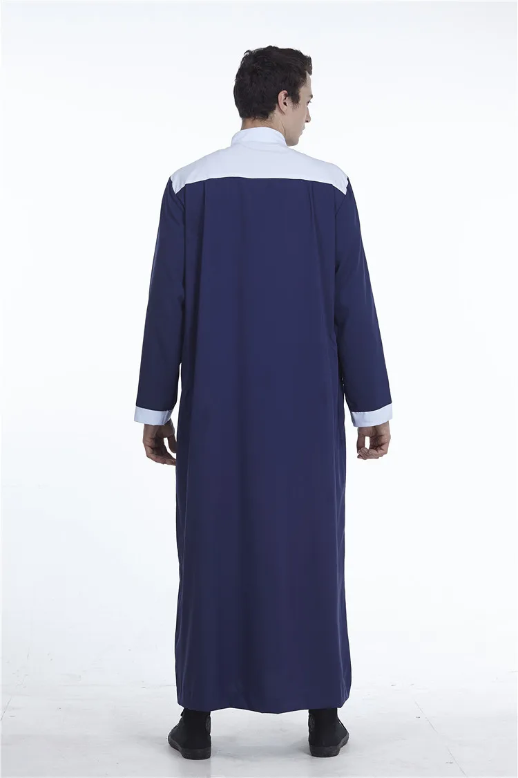 Men's RobeThe New National Color Matching Male Robes Saudi Arabia The Middle East Color Matching Simple Cotton Robe 2022 BUSHRA