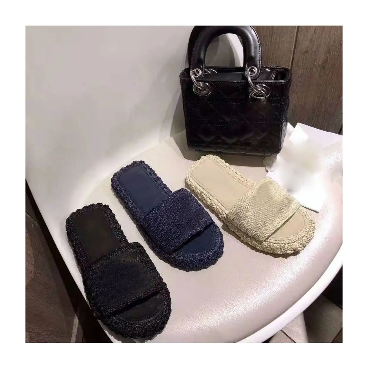 

Ollymurs New Slippers Fashion Weaving Design Luxury Women Summer Outdoor Shoes Slides Open Toe Comfortable Breathable