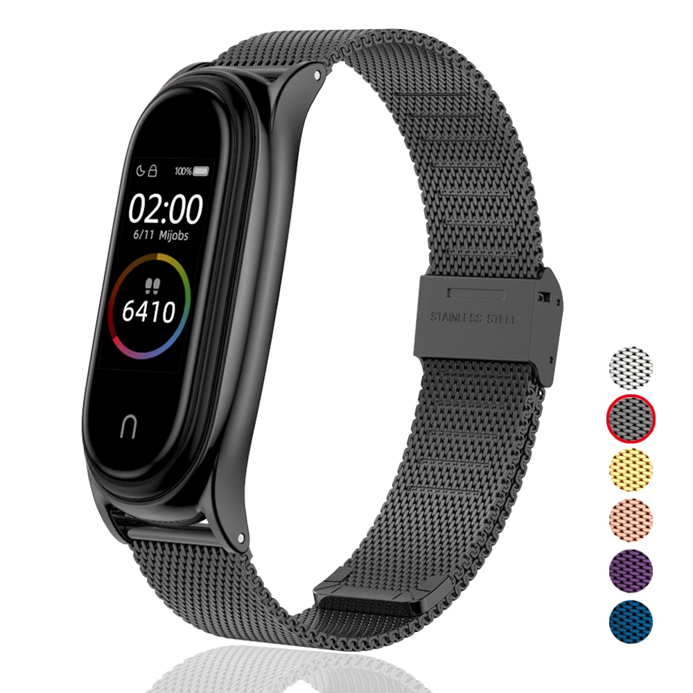 Ремешок для браслета xiaomi mi band 4 металлический ремешок из нержавеющей стали miband 3