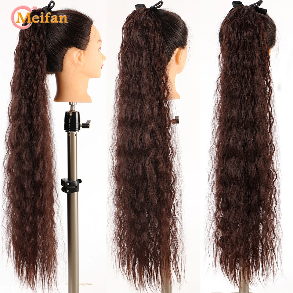 MEIFAN синтетические супер длинные Афро Курчавые Кудрявые удлинители конского