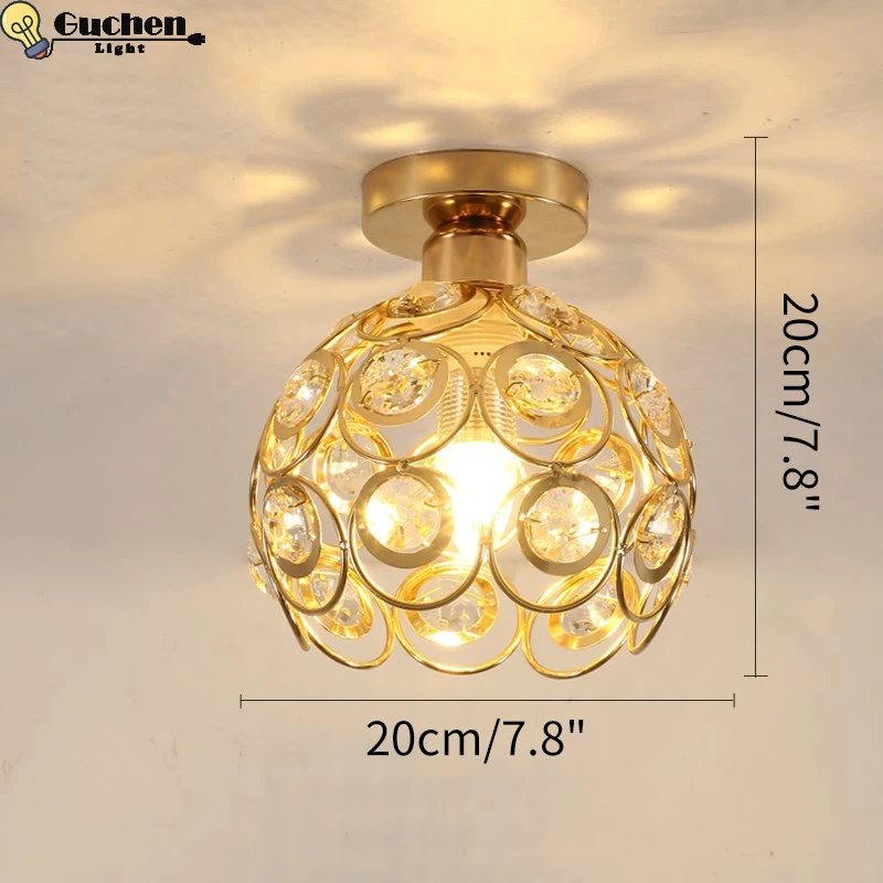 

Crystal Gold Ceiling lamp bedside light Bedroom Loft lighting Fixture Living room Corridor Hall lustre home shop Decor lamps LED