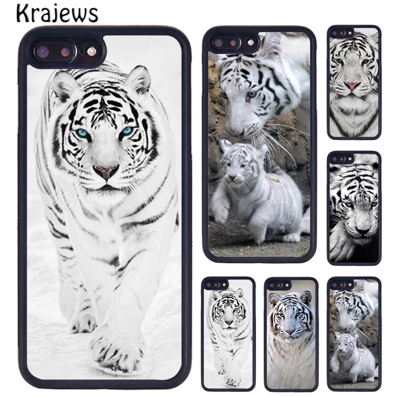 Чехол krajew для телефона с изображением белого тигра диких животных iPhone 5 6S 7 8 plus 11 12