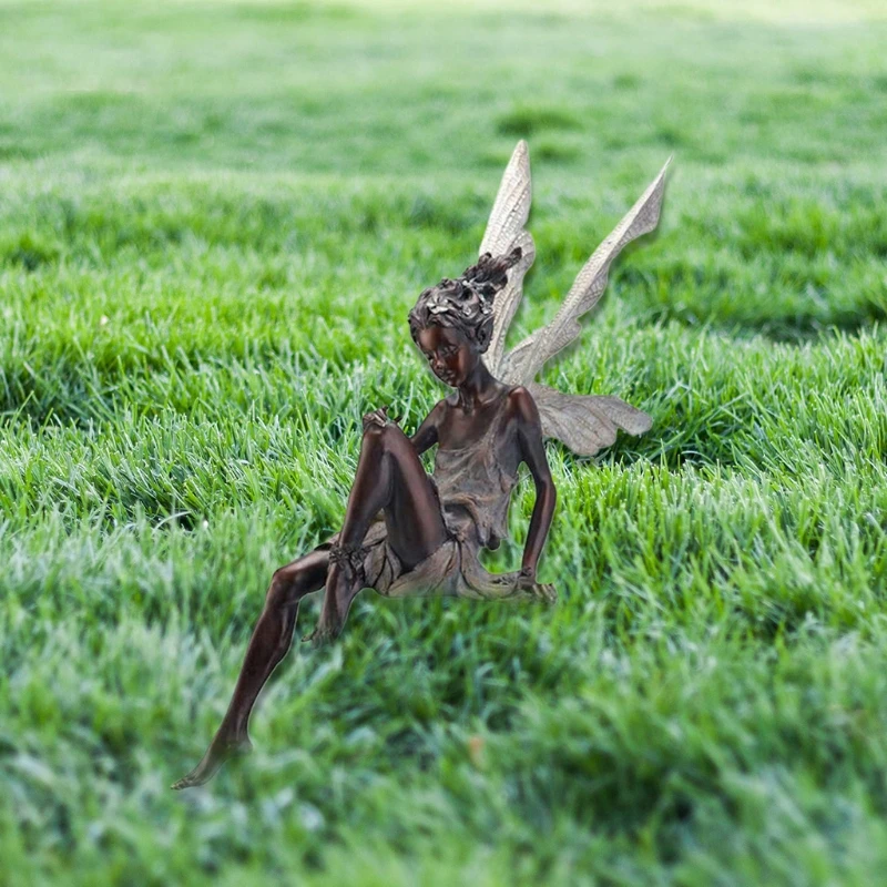 

Sitting Angel Fairy Garden Statue Figurine Sculpture Resin Ornaments Indoor Outdoor Living Room Home Decorations