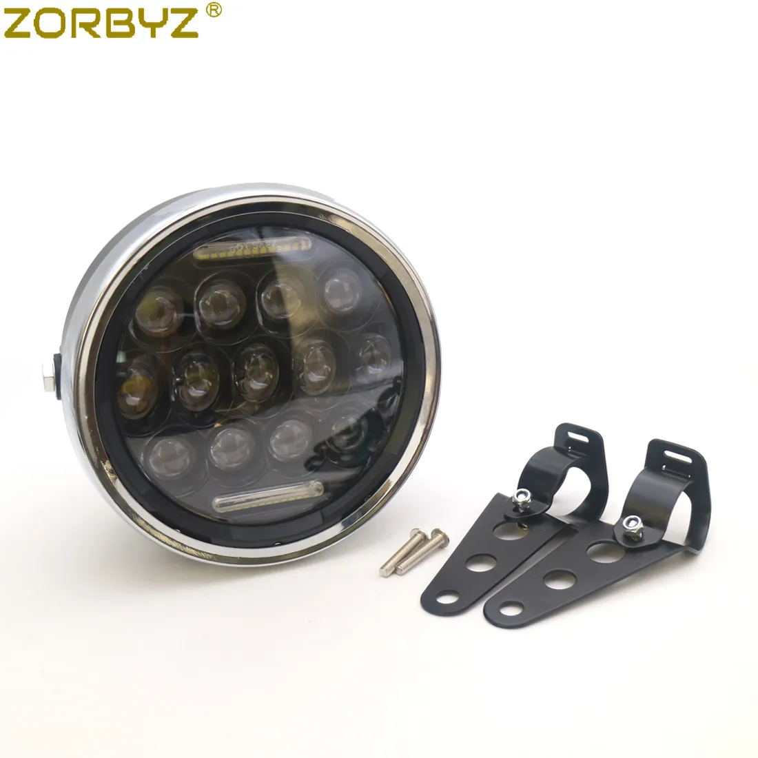 ZORBYZ черная 7 ''светодиодная круглая фара с DRL 28 43 мм кронштейн вилки для Honda CB400