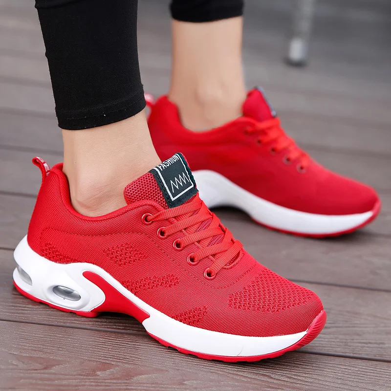 

Fashion Women Sneakers Casual Outdoor Sport Shoes Woman Breathable Mesh Comfort Jogging Mesh Shoes Air Cushion Lace Up Ladies