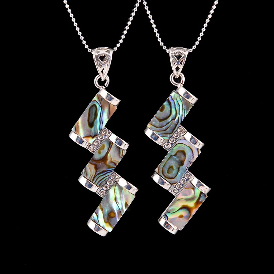 Natural Paua Abalone Shell Pendulum Necklaces Pendants Raw Mother of Pearl Seashell Rhinestone Beads for Female Jeweller D535a | Украшения