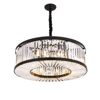 modern crystal chandelier light minimalist creative hollow round chandelier lamp fixture vintage style for household living room