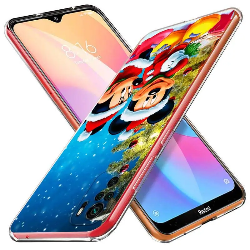 For Xiaomi Redmi Note 4 4X 5A 5 6 7 8T 8 9T 9S 9 10 10S Prime Pro Max Soft TPU Christmas Mickey Minnie Transparent Phone Case