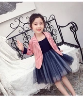 fashion girls suit jackets foreign princess big children autumn new childrens girls striped solid color suits