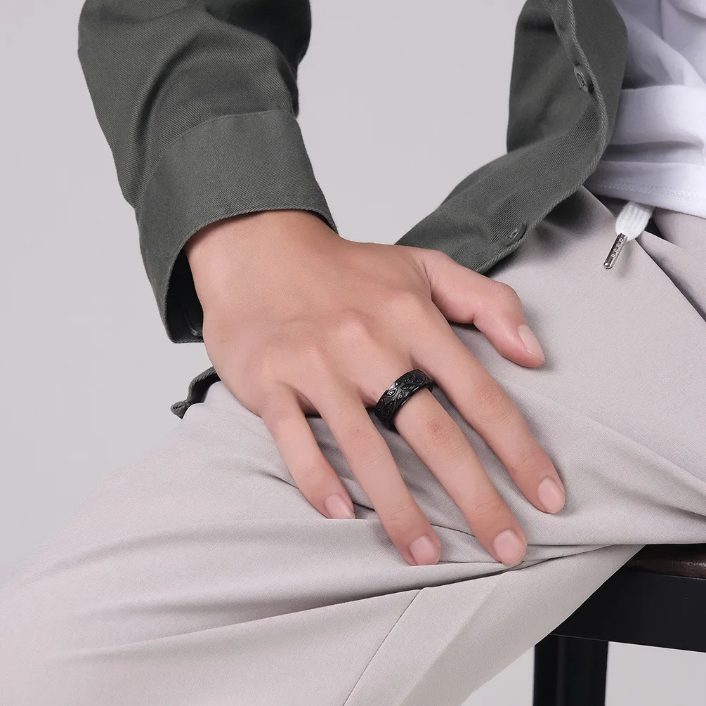 Мужские кольца Неоготические из нержавеющей стали черные серебряные золотые