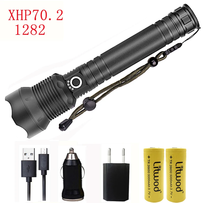 Option G Litwod Z25 1282 CREE XHP70.2 и XHP50 перезаряжаемый Мощный тактический светодиодный фонарик, светильник, мощность лампы, аккумулятор 18650 26650 - Испускаемый цвет: Option G