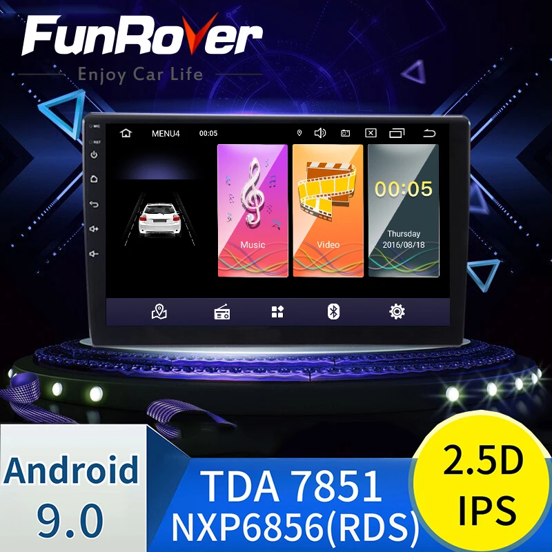2.5D+IPS Screen 2 Din 9 дюймов Android 0 Универсальное автомобильное радио двойной Стерео Gps