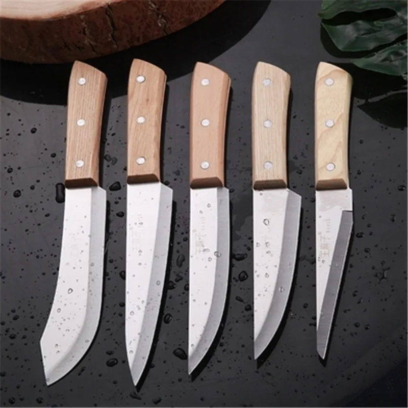 5 pcs together Острый профессиональный нож для мяса из нержавеющей стали, ножи для убоя рыбы, ножи для резки фруктов, небольшой нож для очистки овощей, дамасский нож - Цвет: 5 pcs together
