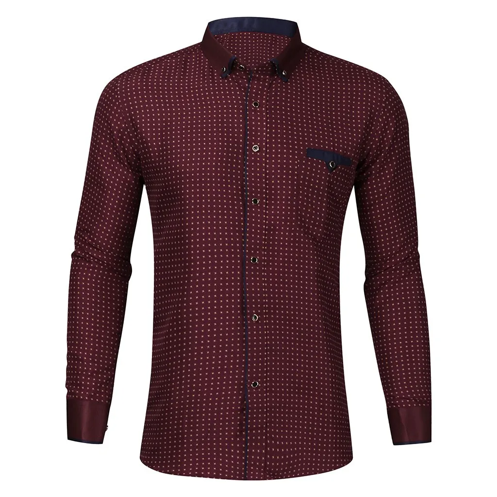 SAGACE многоцветная классическая мужская Повседневная рубашка с отворотом и