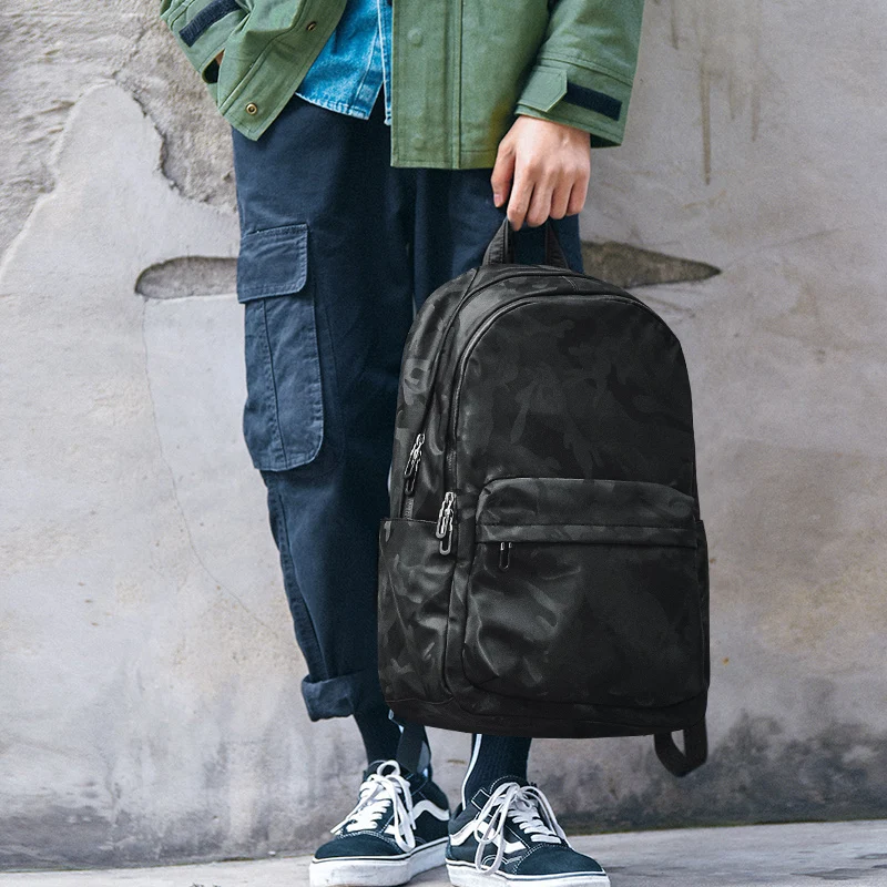 

College Boys Backpack Nylon Black Japanese University Waterproof School Backpack Men Travel Korean Plecak Szkolny Bags AE50SB