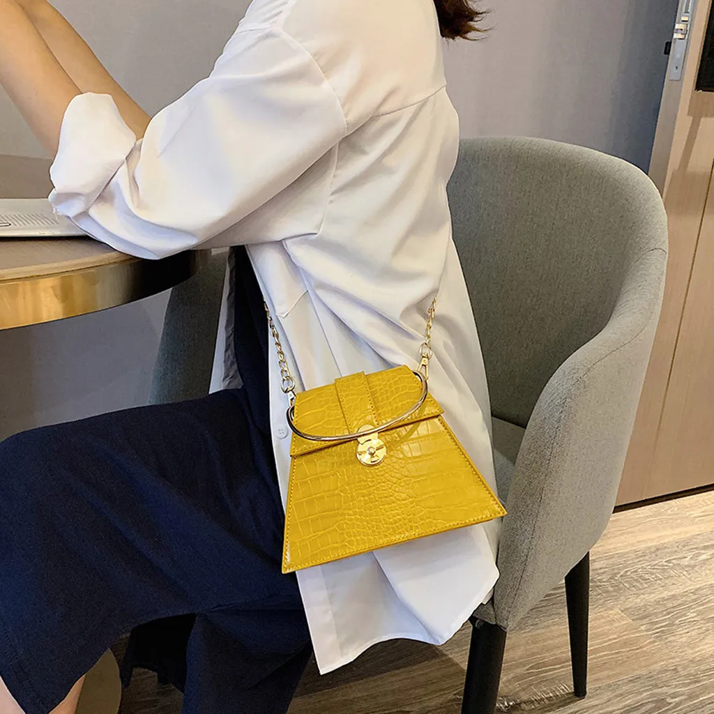 Yellow Bolso mujer сумки для женщин Женские Ретро Аллигатор винтажные кожаные сумки сумка на плечо Повседневная ручка сумки - Цвет: Yellow