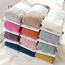 Medias de punto de algodón para mujer, medias cálidas de rayas de giro en 15 colores, 2 diseños, novedad, primavera, otoño e invierno, envío gratis
