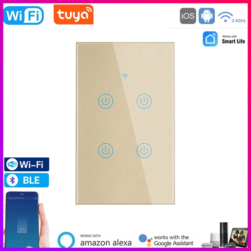 

Tuya Smart Wifi + Bluetooth переключатель светильник таймер приложение Smart Life Управление умный дом Поддержка Alexa Google Home голосовой помощник Управление