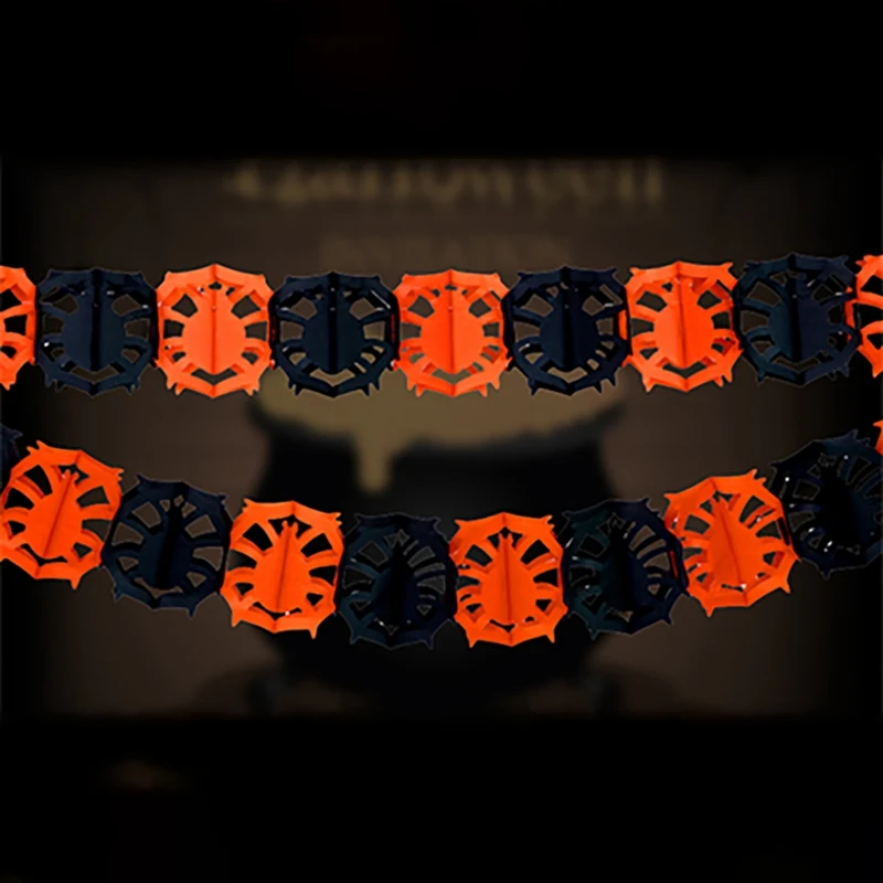 Страшная гирлянда на Хэллоуин паук тыква бумажный реквизит для дома с