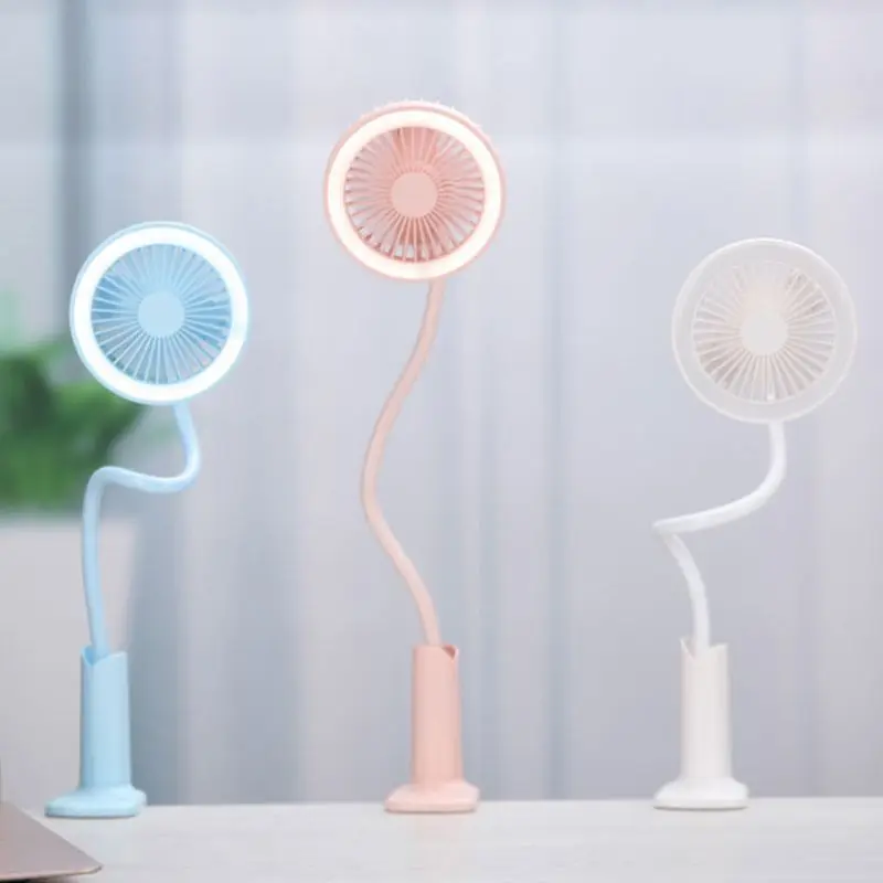 

Flexible USB Fan LED light 2 Speed Air Cooling Clip Fan for Camping Home Hiking