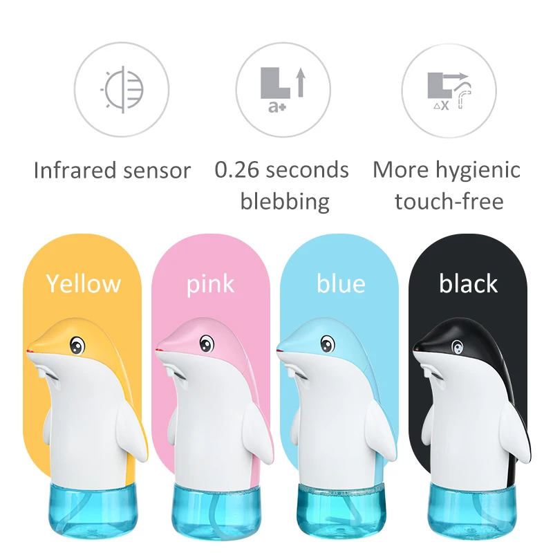 

Automatico Soap Dispenser Dispensador De Jabon Cute Dolphin Intelligent Induction Foam Washing Hand Sanatizer Bathroom Products