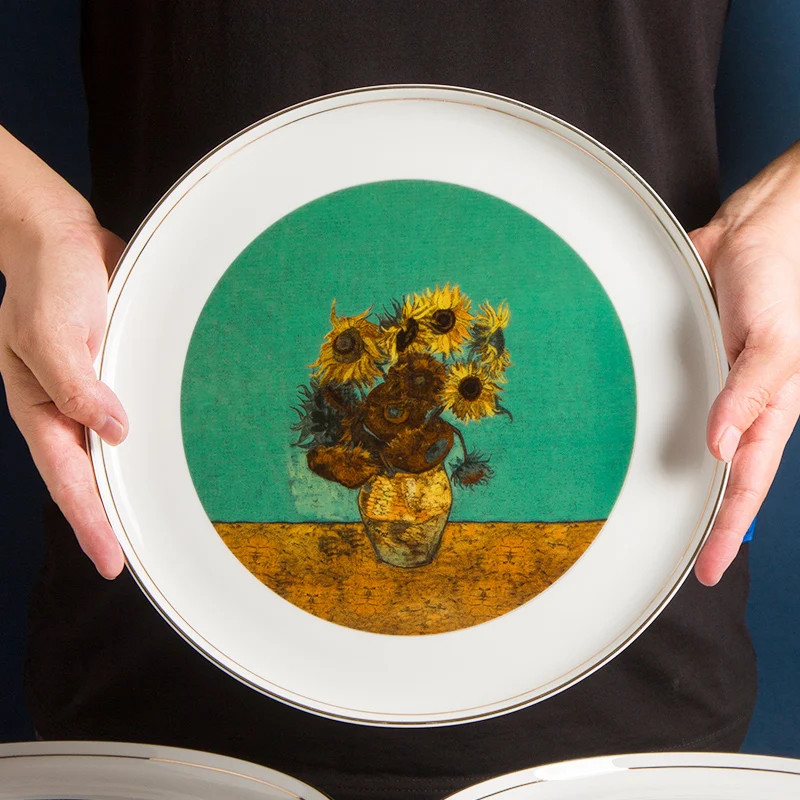 Изысканные костяные тарелки Ван Гога поднос для домашнего использования тарелка