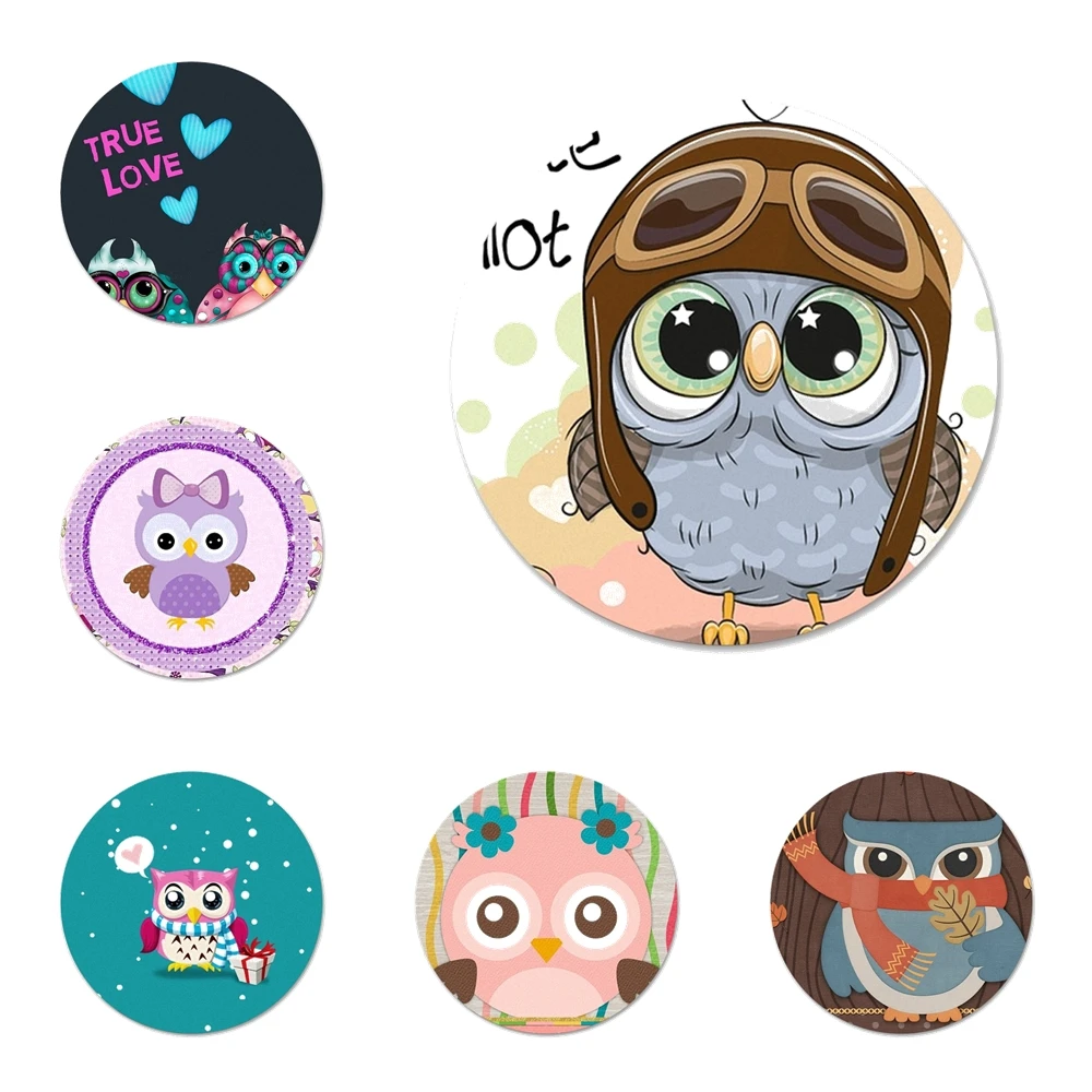 Cute Owl Icons Pins Badge Decoration Brooches Metal Badges For Clothes Backpack Decoration 58mm