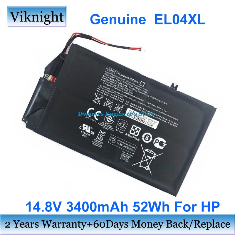 Оригинальный аккумулятор EL04XL 14 8 в для ноутбука HP ENVY 4-1000 TPN-C102 681949-001 681879-541 681879-1C1 3400