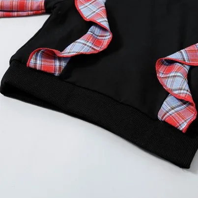 Autumn Winter Kid Baby Girl Coats New Fashion Plaid Long Sleeve Ruffle Tops Toddler Kids Clothes Cotton Casual Outfit 1-6T
