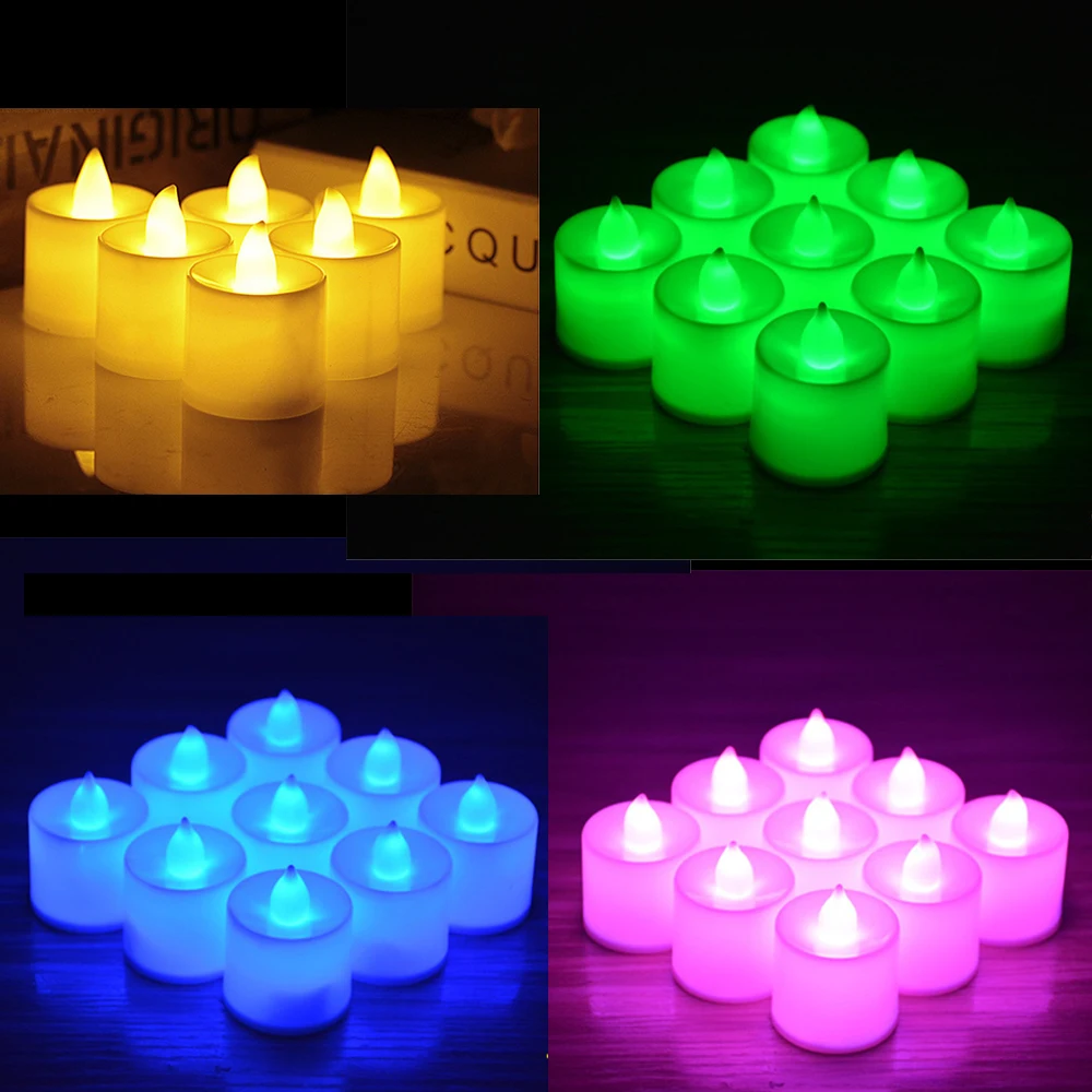 

6/12/24/48pcs Pack New Year Candles LED Light Battery Powered Reusable Night Lamp for Wedding Birthday Party Anniversary Decor