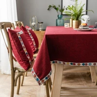 nordic solid color waterproof tablecloth cotton linen christmas table cloth table runner home decor new year xmas table cover